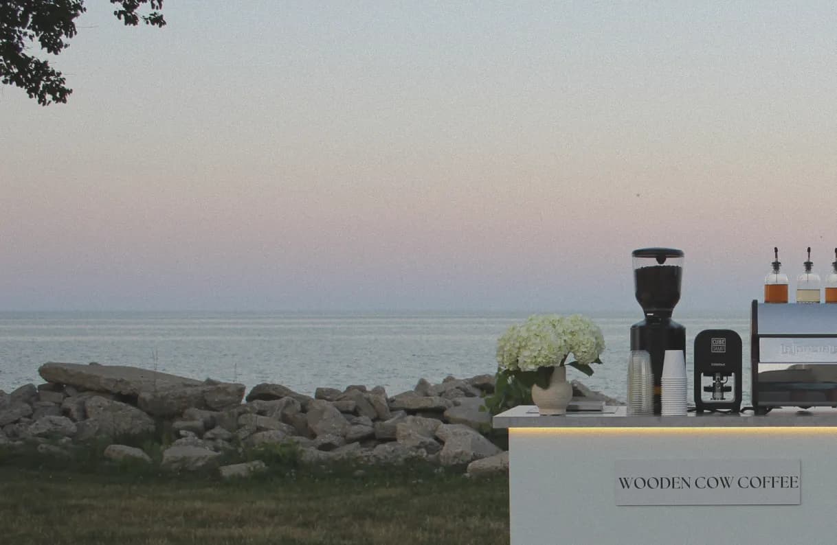 Mobile espresso bar setup at an event